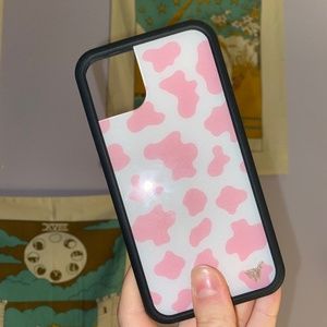 iPhone 11 Wildflower Pink Cow Pattern Case